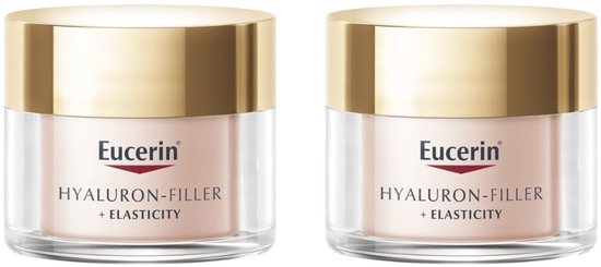 Eucerin Hyaluron-Filler + Elasticity Anti-Rimpel Dagcreme Rose - SPF 30 - Skincare - Hyaluronzuur, Thiamidol - 50 ml - Voordeelverpakking - Bundel van 2