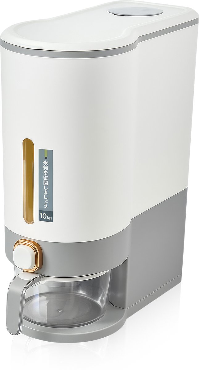 Velox Goods VL‑531 Rijstdispenser – Voorraadcontainer met Deksel – 10 kg Opslag – Graan- & Voedselcontainer – Bewaarbak voor Rijst, Linzen, Mungbonen & Meer – Transparant – Keuken Organizer