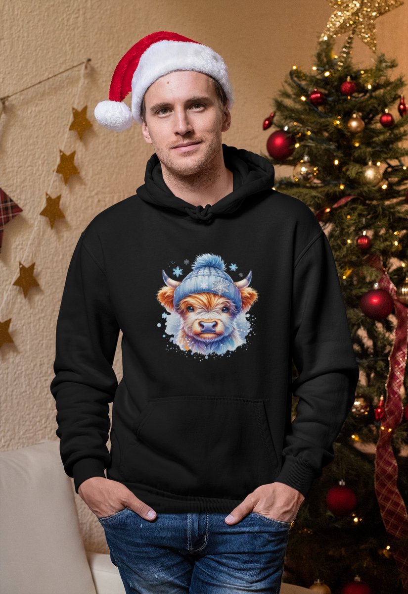 Snowy Highland Winter - Kersttrui - Kerst Trui Zwart - Grappig Kersttrui - Maat XXL - Limited Edition