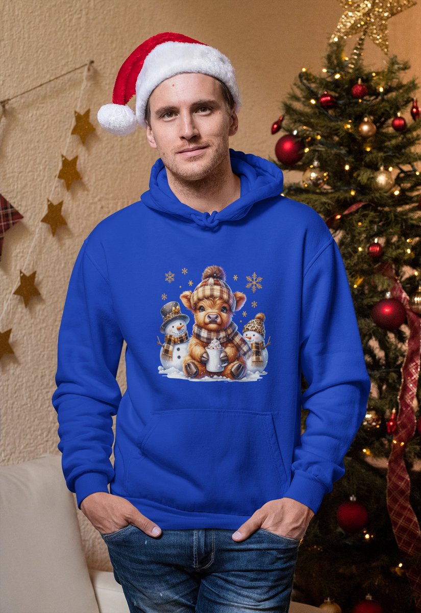 Cozy Highland Winter - Kersttrui - Kerst Trui Blauw - Grappig Kersttrui - Maat M - Limited Edition