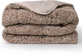 Soulsnooze Teddy Dekbed Panter Taupe 140×200 - 2-in-1 Dekbed Zonder Overtrek - Wasbaar Dekbed zonder Hoes - Deken - Bedsprei - Fluffy Plaid