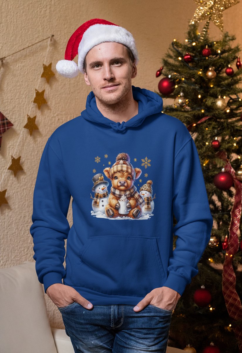 Cozy Highland Winter - Kersttrui - Kerst Trui Navy - Grappig Kersttrui - Maat XL - Limited Edition