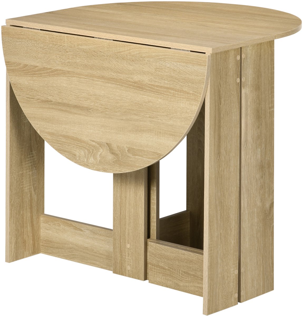 HOMCOM Opklapbare eettafel - Spaanplaat - 104x76x73,7cm - Eiken