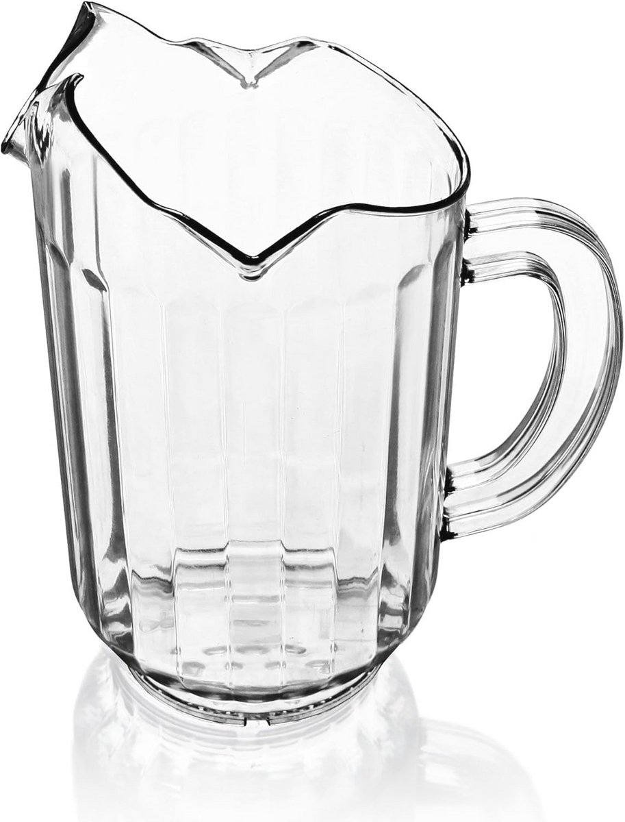 Polycarbonaat Kunststof Water Pitcher 60-Ounce met 3 Toppen - Transparant
