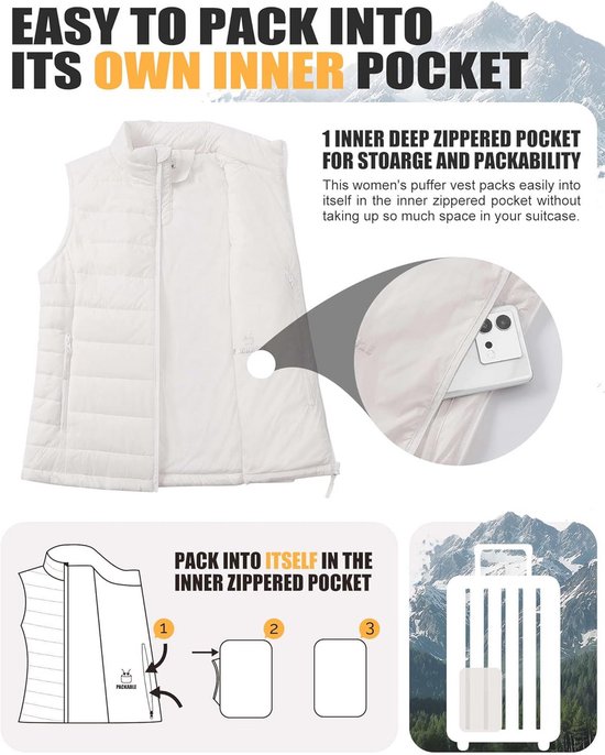 MASUCOR Damesvest Bodywarmer Gewatteerd Vest Lang