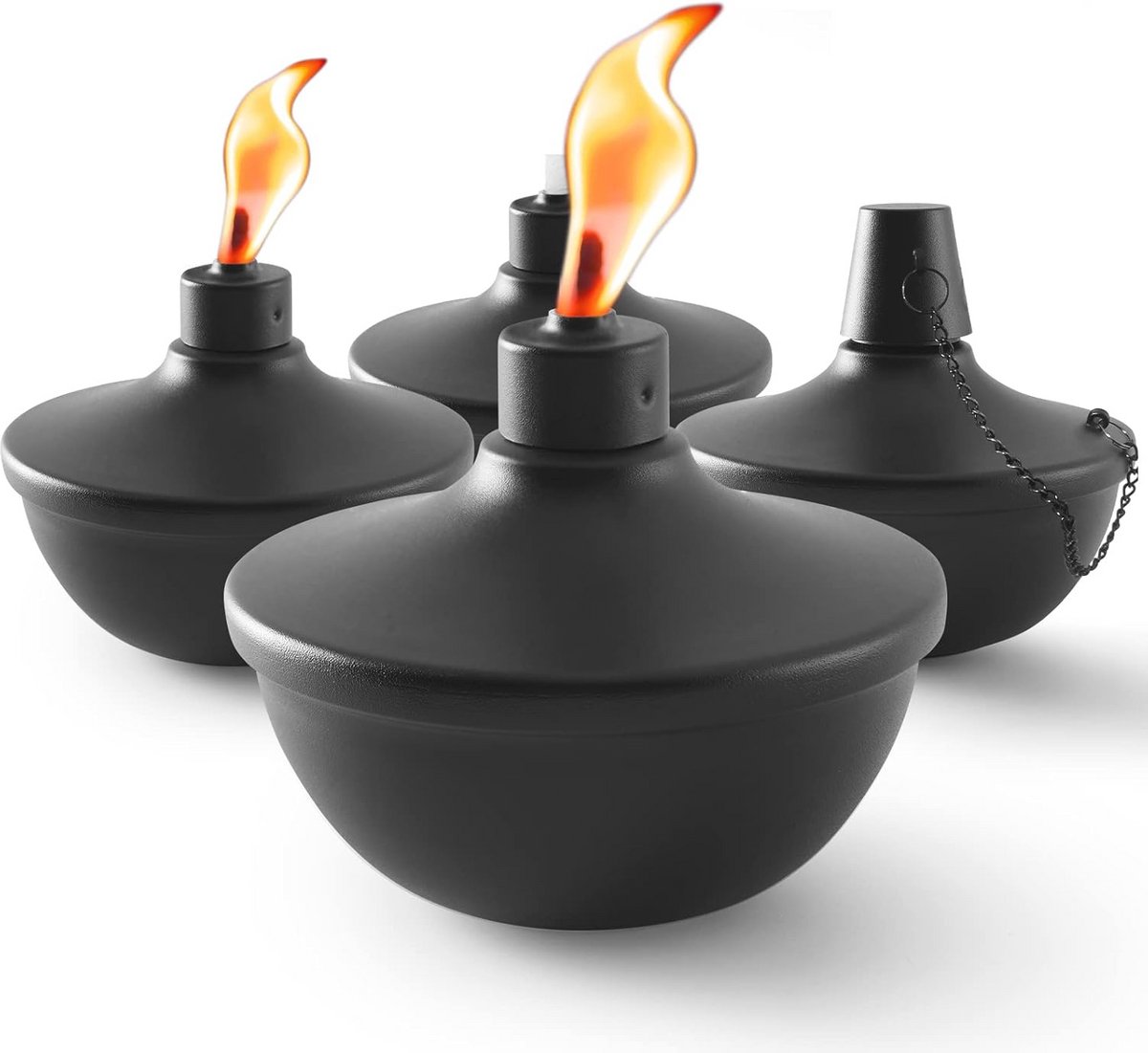 Metalen tafelblad fakkels voor buiten - Citronella fakkels voor tuin en terras - Set van 4