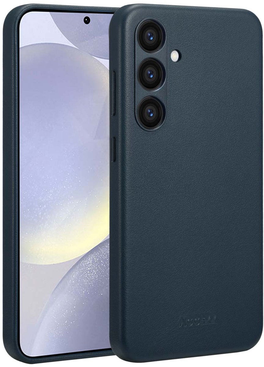 Accezz Hoesje Geschikt voor Samsung Galaxy S24 Plus Hoesje - Accezz Geschikt voor MagSafe Leather Backcover - donkerblauw