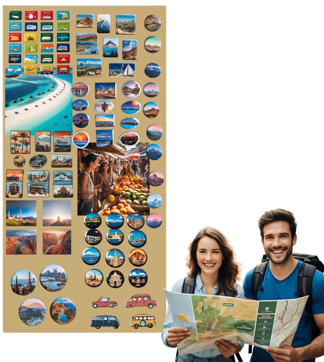 Anwicar Rechthoekige Magneet Bord - Magnetisch memobord - Magnetisch prikbord - Gold