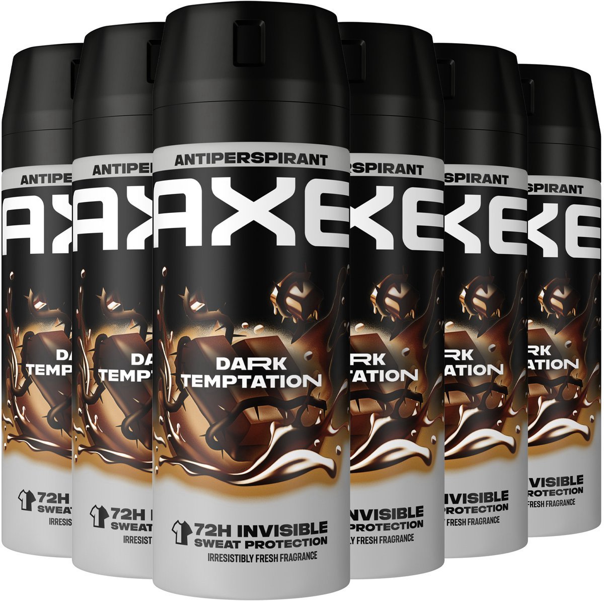 Axe dark temptation Dry Spray - 150 ml - anti-transpirant - 6 st - Voordeelverpakking