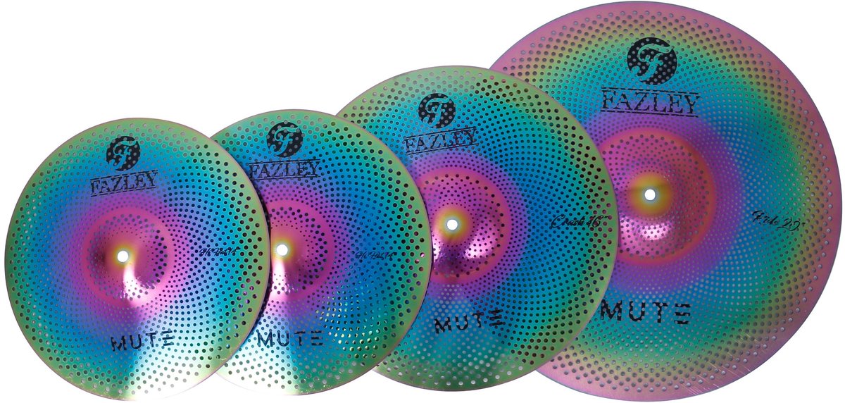 Fazley CYM-Mute-RB Low Noise bekkenset rainbow 14-16-20