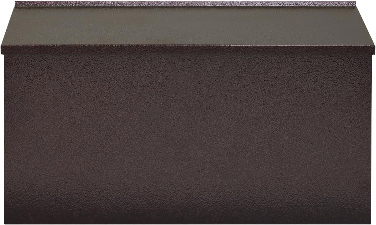 Grote wandgemonteerde brievenbus voor buiten - Roestvrij stalen doos voor post in horizontale stijl (brons, 15,7" x 4,3" x 9,4")