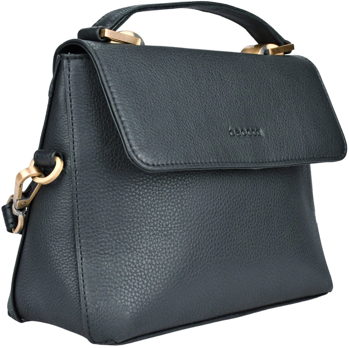 Beocca Fei Leren Schoudertas Dames - Crossbodytas van Plantaardig Gelooid Leer - Handgemaakt - Compact en Elegant - YKK Rits - Duurzaam en Tijdloos - Zwart