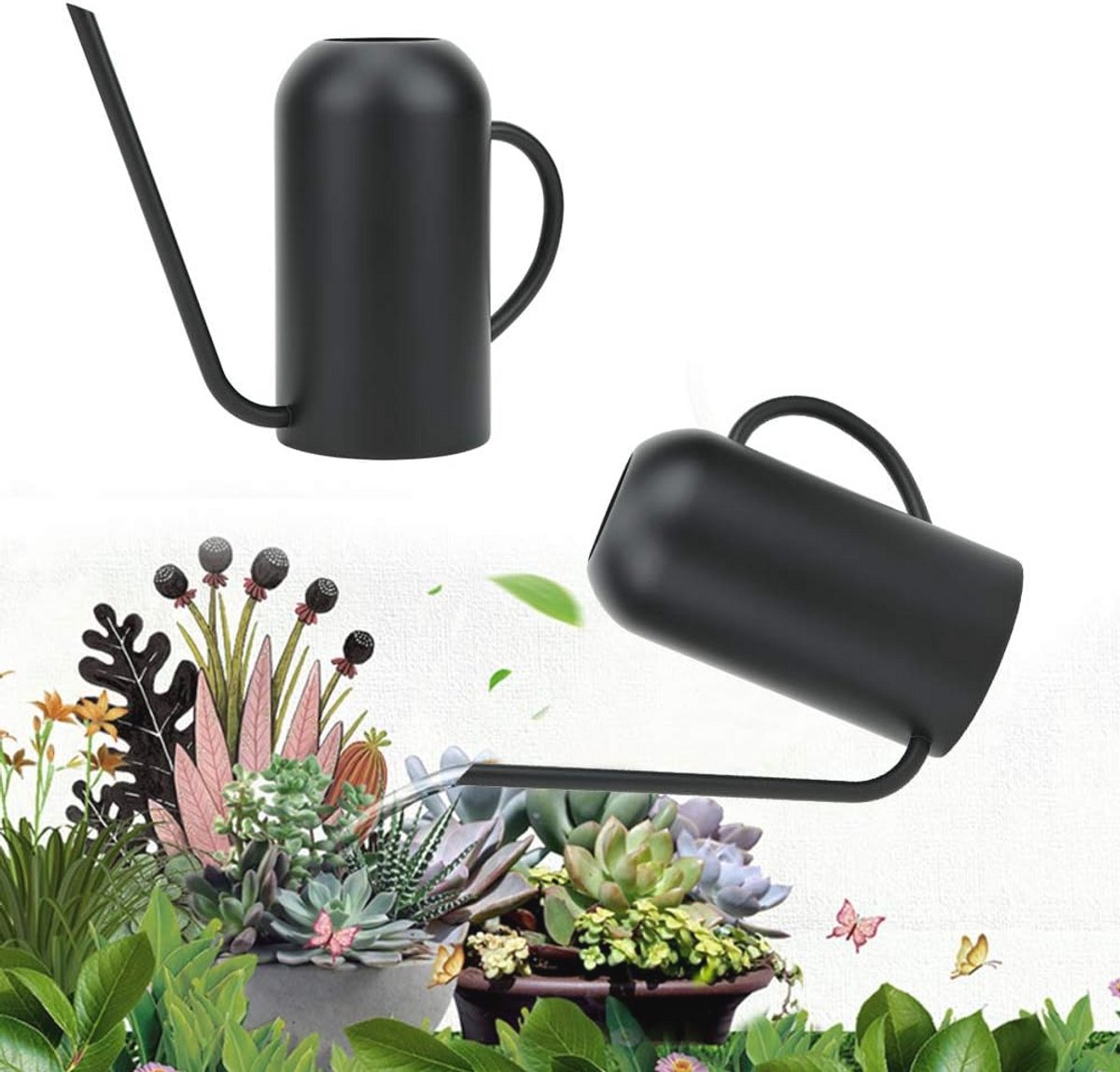 1.5L Gietkanaal RVS met Lange Tuit - Ideaal voor Tuin, Bloemen, Planten en Bonsai