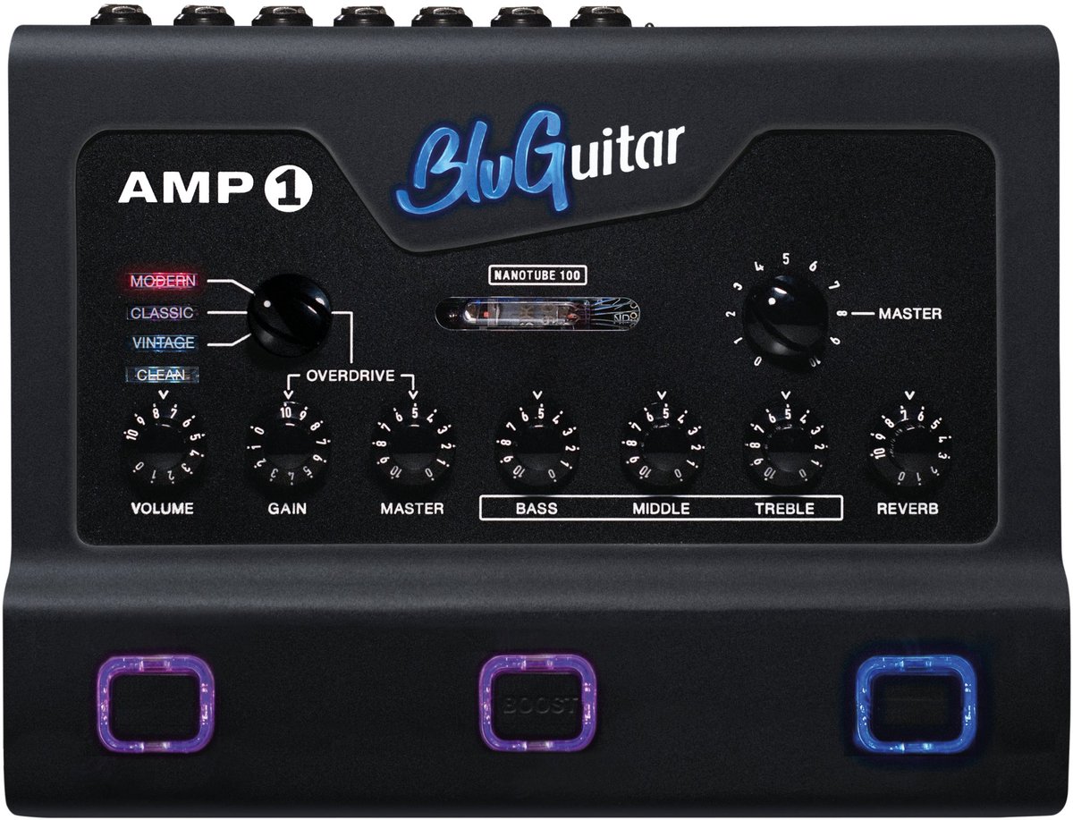 BluGuitar AMP1 Iridium Edition 100 watt Nanotube gitaarversterker top