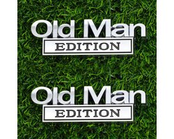 3D Emblem - Old Man Edition - 2-Piece Sticker - Grappige Naam Sticker voor Auto - Truck - Achterklep - Bumper - Motorkap