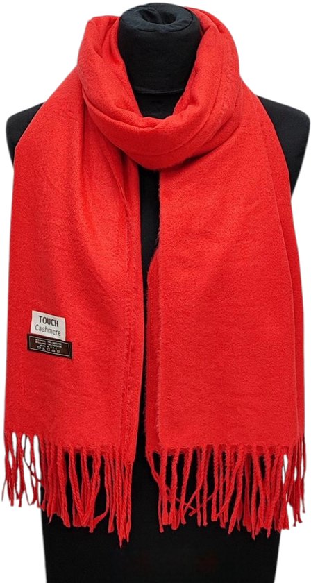 ÉCHARPE LONGUE FEMME CHAUD / SOLIDE / ROUGE / 180 X 78CM