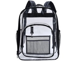 Transparante rugzak - Transparante schooltas - Stevige transparante rugzak - PVC doorzichtige rugzak - 14 * 11 * 4,7 inch - Geschikt voor school, werk