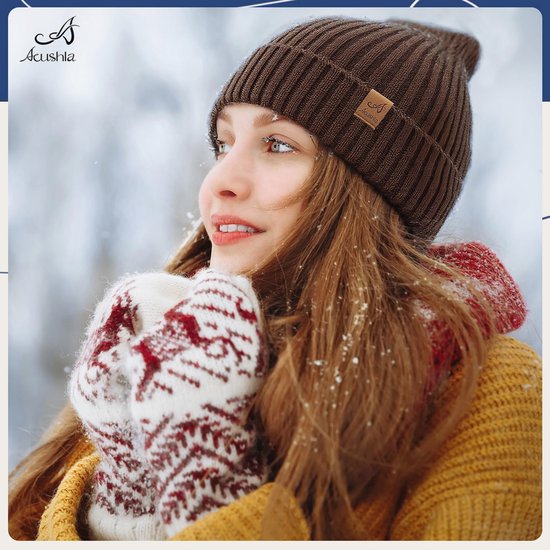 Xinqiao Winter Infinity Scarf Knitted Windproof Thick Fleece