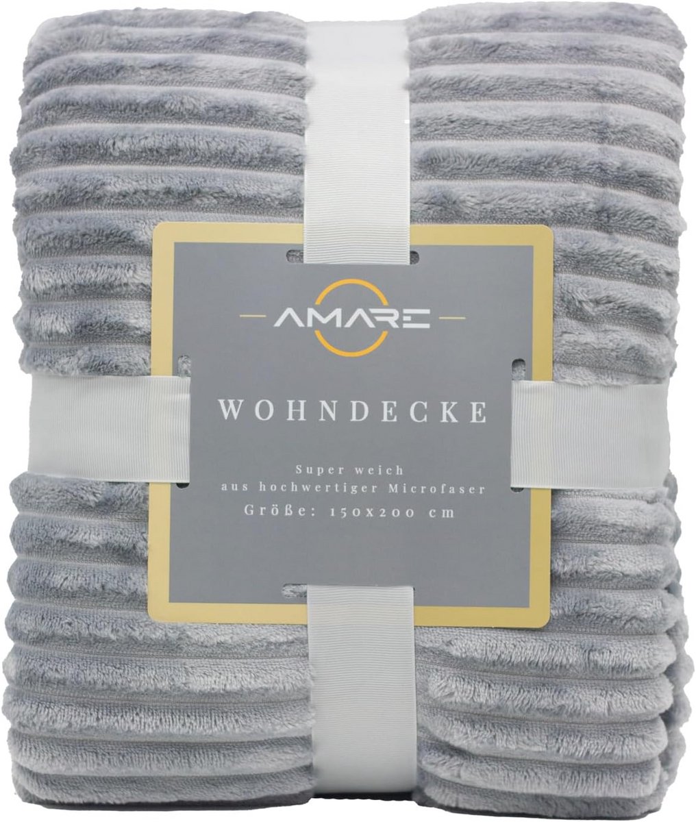 Gezellige Warme Knuffeldeken 150 x 200 cm - Zachte Pluizige Fleecedeken voor Bank en Bed