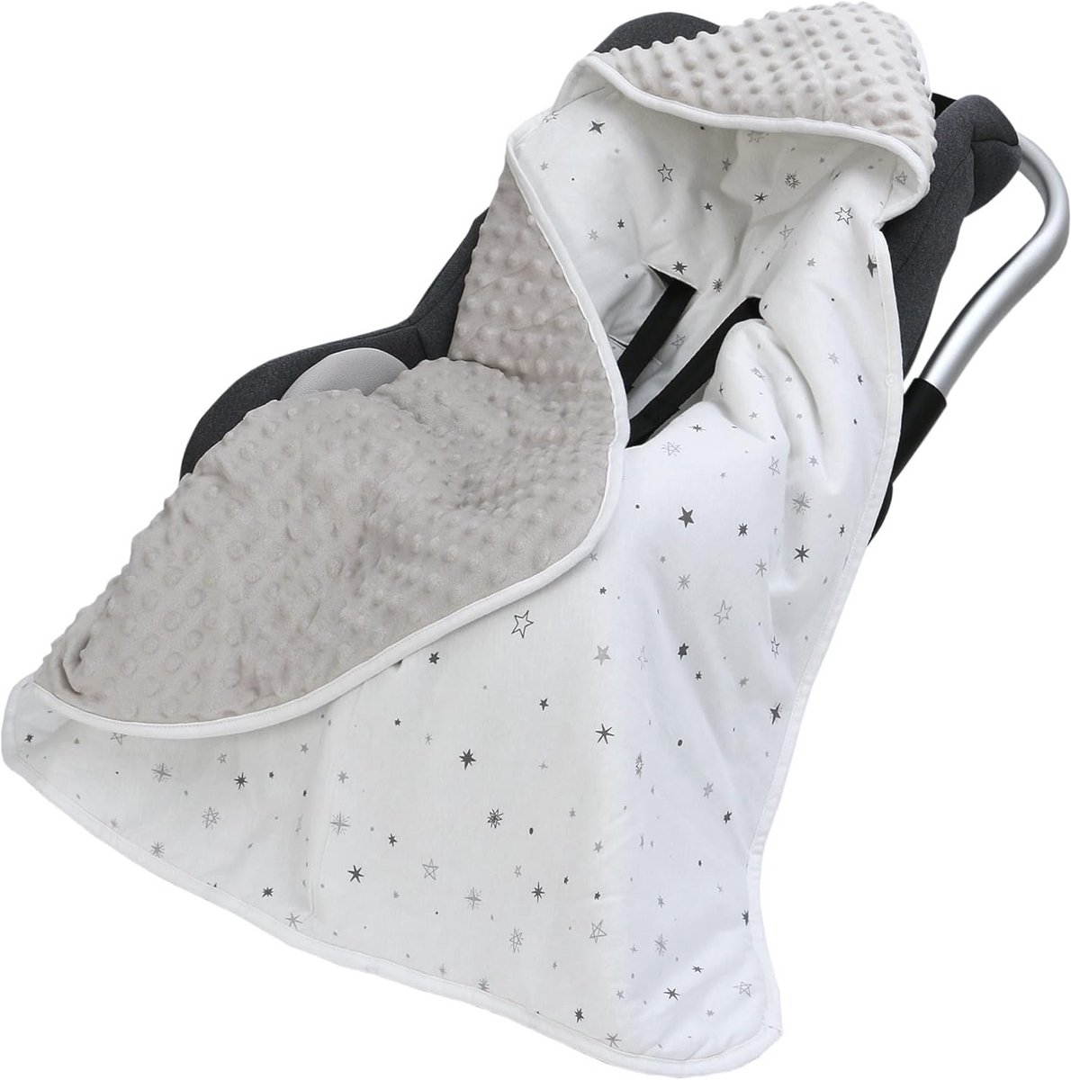 Dubbelzijdige Wikkeldeken voor Babyschaal - 90 x 90 cm - 100% Katoen, Geschikt voor Kinderwagen, Buggy en Autostoeltje