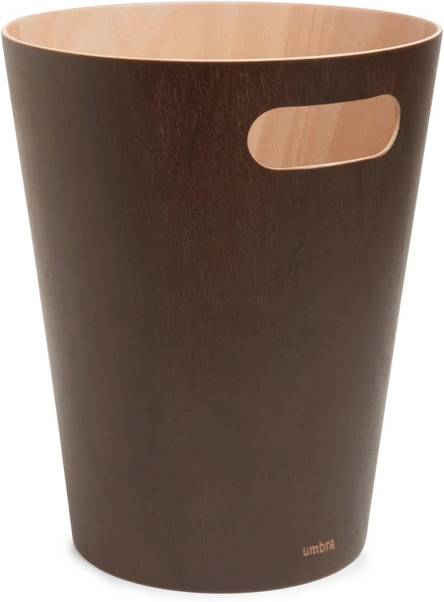 Houten Prullenbak van 7,5 Liter - Espresso Kleur