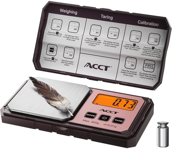 Retoo 200 g/0,01 g digitale zakweegschaal met tarra-functie en LCD-display, fijne weegschaal, goudweegschaal, weegschaal, muntenweegschaal voor tabletten, levensmiddelenweegschaal