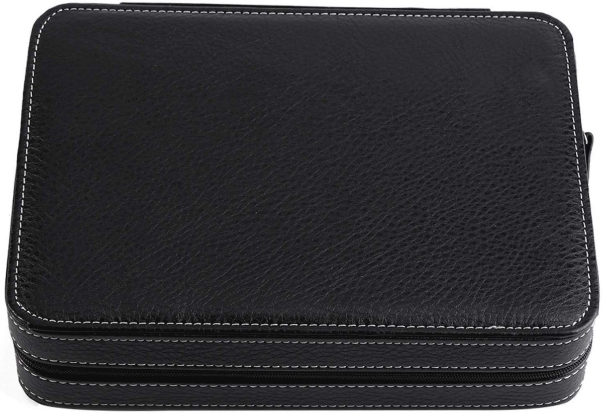 Reishorloge opbergkoffer voor 8 horlogebanden - Horlogetas met rits en reisorganisator