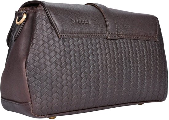 Beocca - Sac bandoulière femme - Lua - cuir tanné végétal - Marron - Fermeture éclair YKK