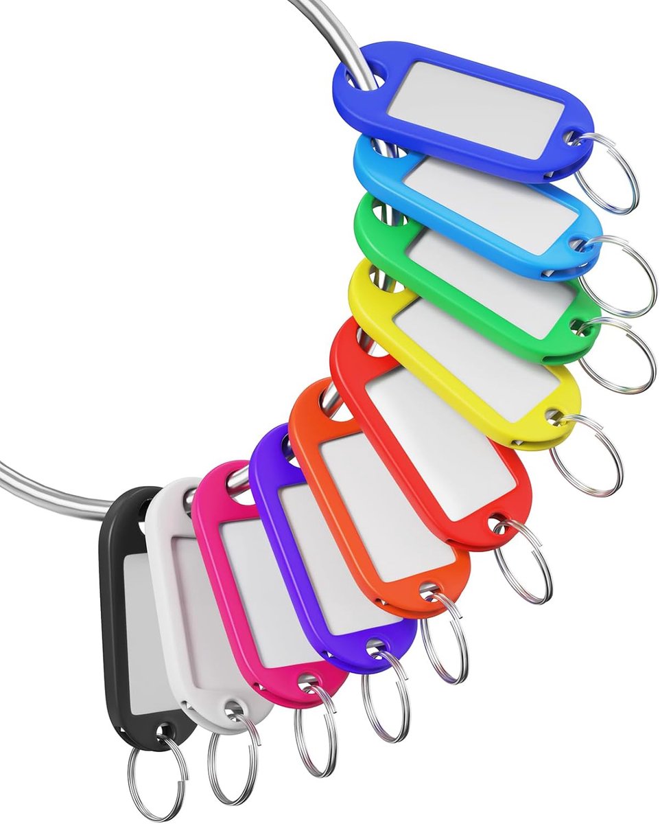 Bondoo Sleutellabels 70 stuks - 7x10 kleuren - sleutelhangers - naamlabels - labels