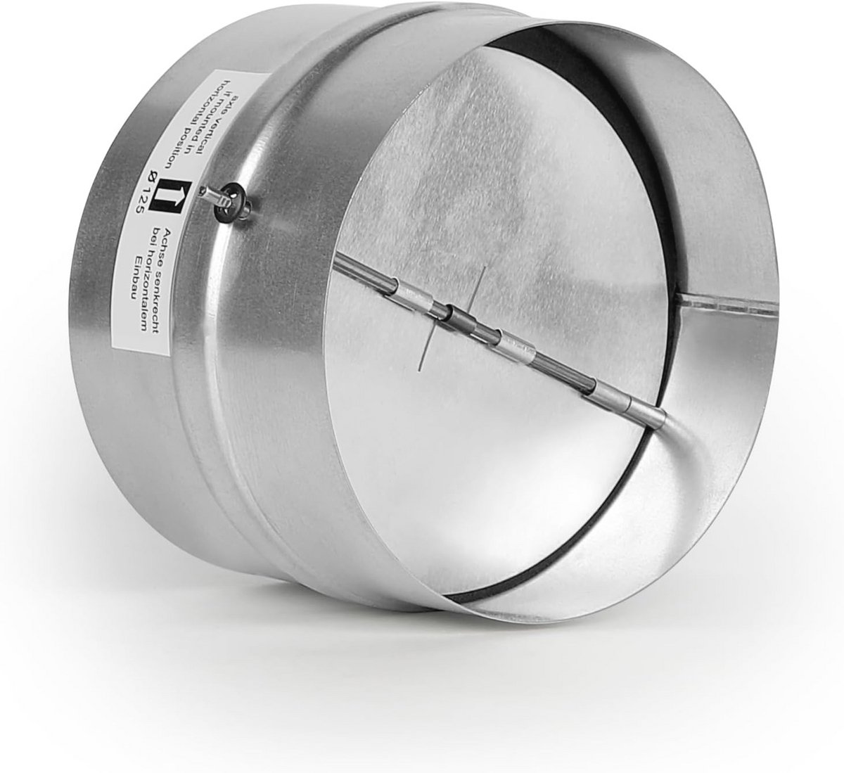 Automatisch terugslagventiel Ø 125 mm voor ventilatie en luchtuitlaat