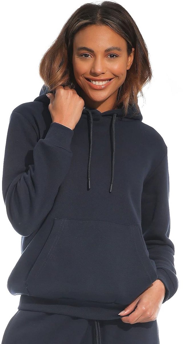 Hooded Soft Touch Dames Loungewear Hoody - Navy, X-Large
