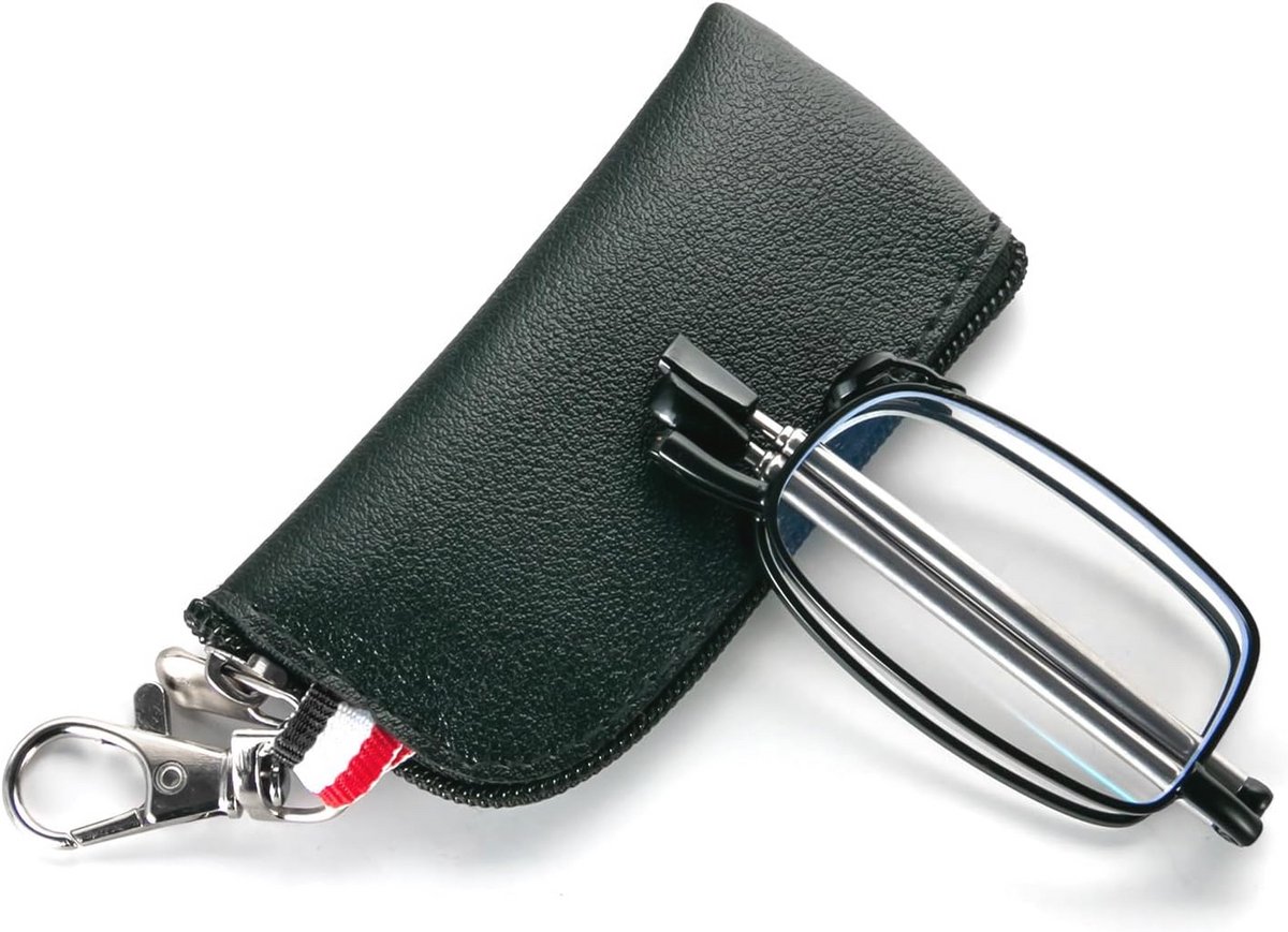 Vouwbare Leesbril met Telecopische Steel en Zip, Draagbaar en Anti-Blauw Licht