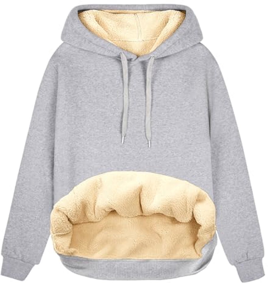 Uniseks Effen Hoodie voor Dames en Heren - Thermisch Warm Oversized Sweatshirt met Kangoeroezak