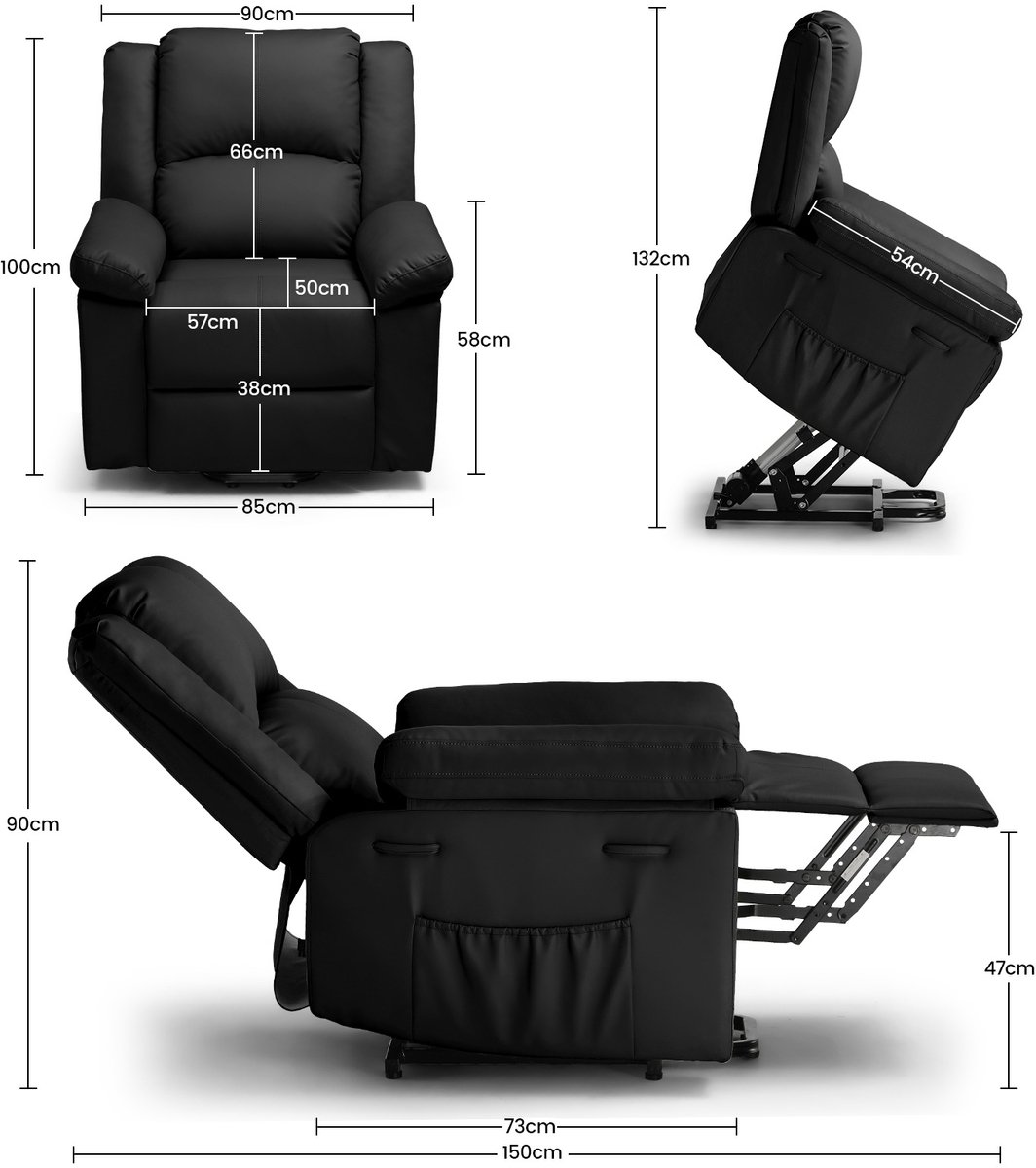 Elektrische Relaxstoel met Massagefunctie en Verstelbare - afbeelding 2