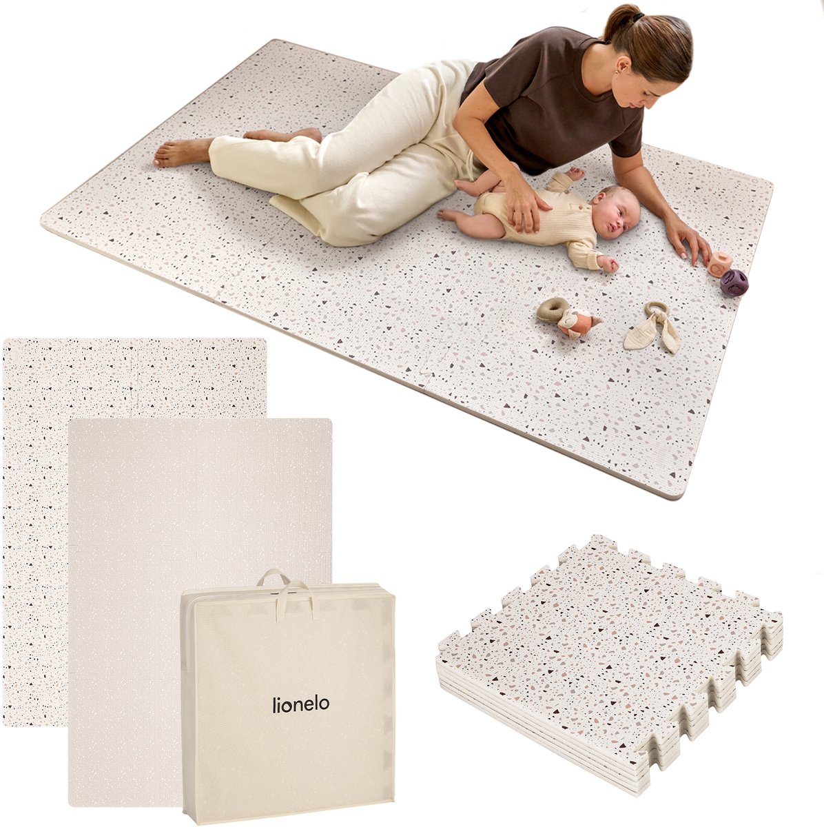 Yoka Speelmat Baby – Premium Speelkleed Foam – Veilig & Zacht – Dubbelzijdig Vloerpuzzel – Opvouwbaar + Opbergtas – voor Binnen & Buiten – Speeltapijt – Baby Speelgoed 6 3 9 1 maanden – Babygym Play Mat – Cadeau vanaf 0 jaar Mooie Beige Kraamcadeau — afbeelding 12