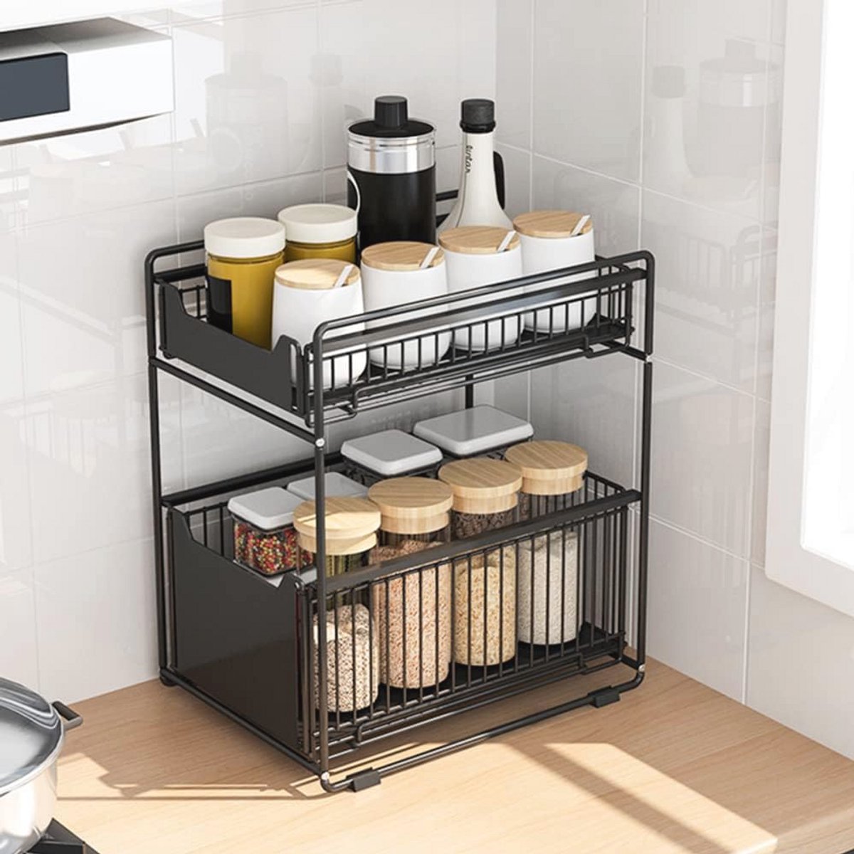Kruidenrek met 2 niveaus voor keuken en badkamer