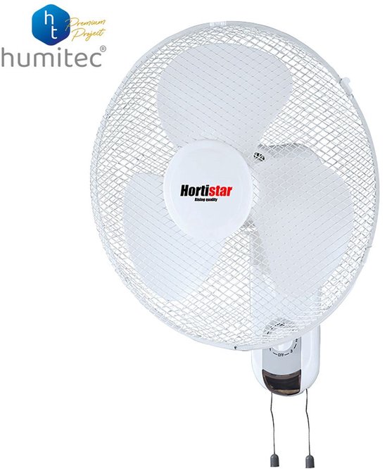 Wandventilator 40 cm 50W Hortistar – krachtige, stille muurventilator met 3 snelheden en oscillerende functie