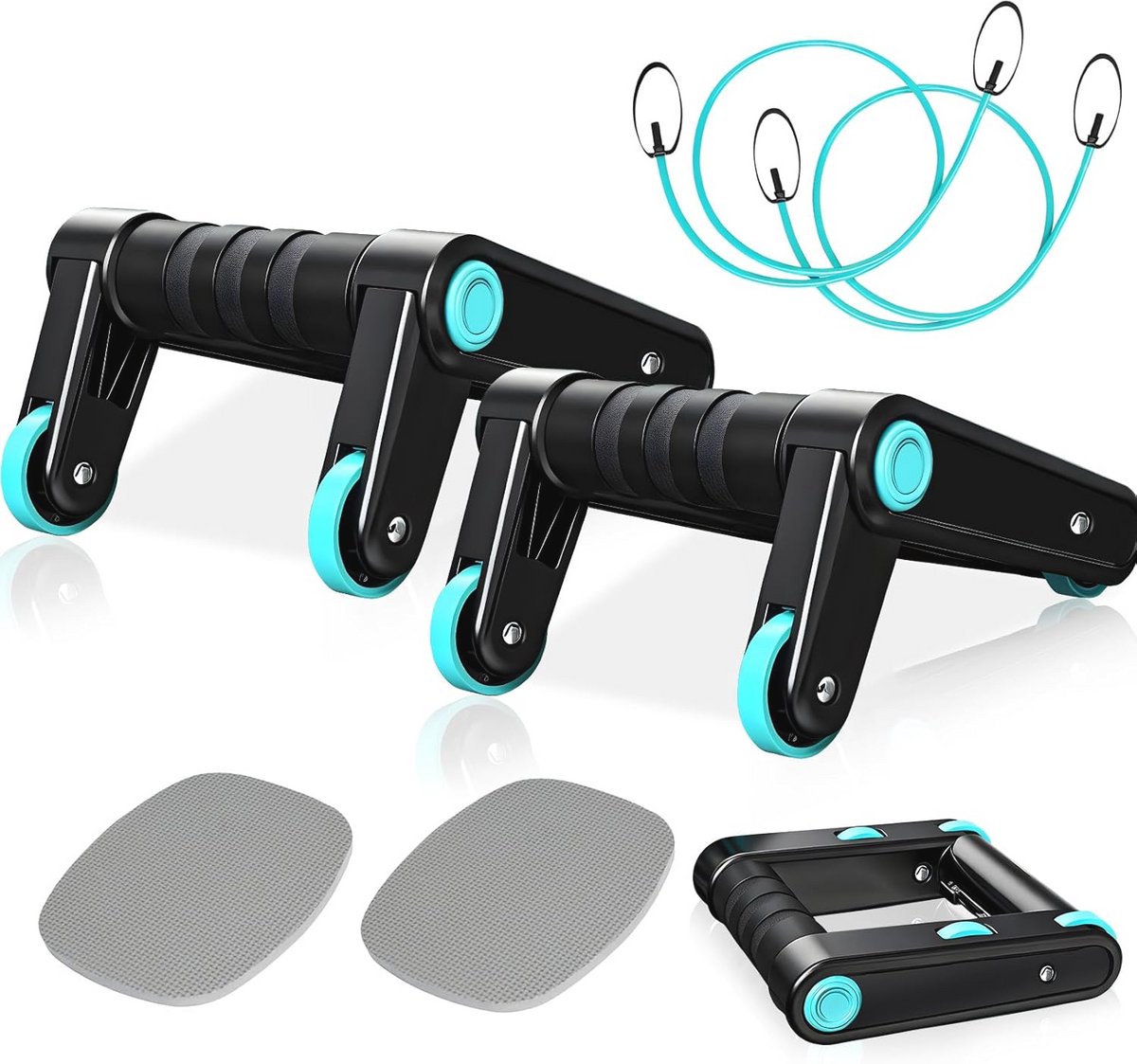 3-in-1 Buiktrainer met Weerstandsband en Push-up Grepen voor Effectieve Krachttraining