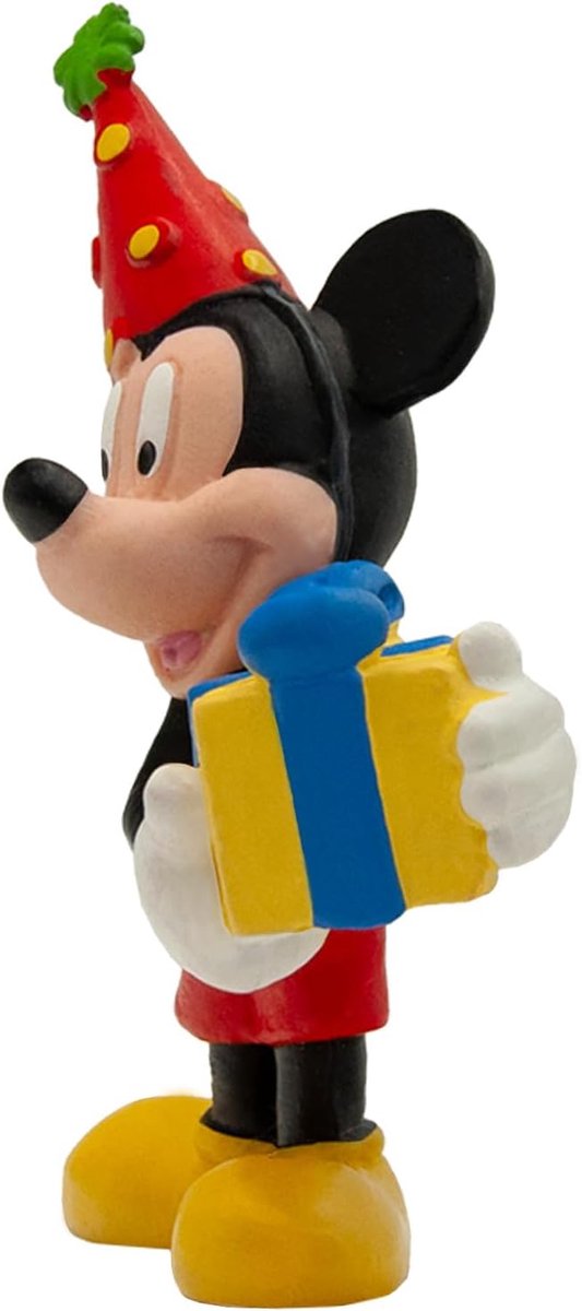Bullyland 15348 – Speelfiguur en verzamelfiguur Mickey Mouse met cadeautje, ca. 7 cm – levensecht en detailrijk vormgegeven – ideaal als taartfiguur en klein cadeautje voor kinderen vanaf 3 jaar. — afbeelding 3