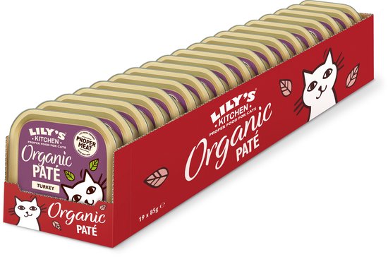 Lily's Kitchen - Kattenvoer - Natvoer - Biologische Kalkoenpaté - 19 x 85 g