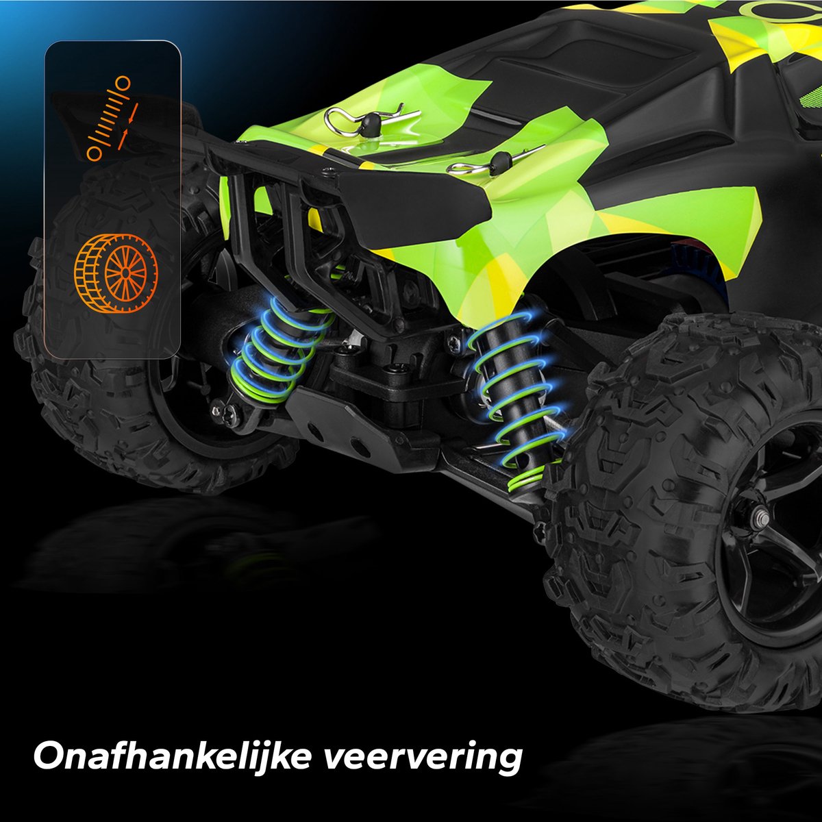 Overmax X-Monster 3.5 RC Auto – 4x4 – 1:18 Schaal – 30 km/h - Bereik 100 m – 2 Accu’s (40 min) – Extra Carrosserie – Offroad – TUV-gecertificeerd — afbeelding 6