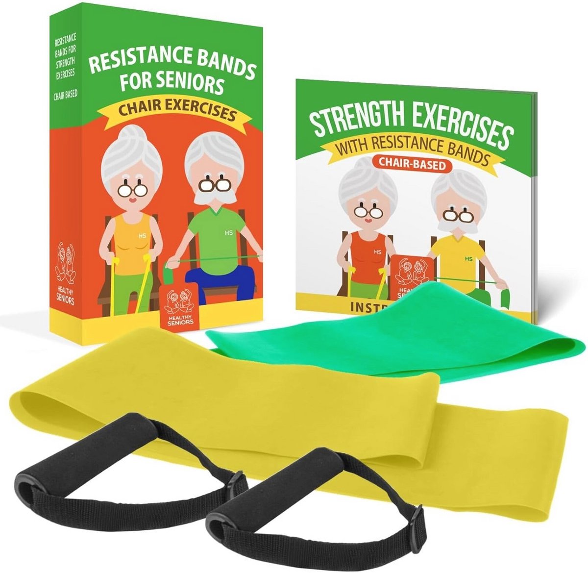 Stoeloefeningen voor Senioren - Verstelbare Fitnessapparatuur met Weerstandsbanden en Oefengids