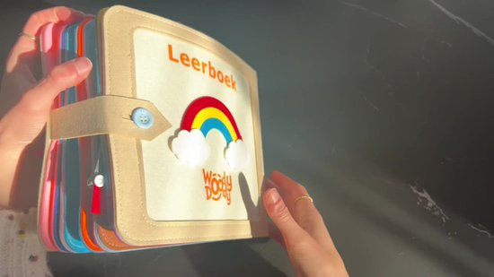 WoodyDoody Motoriek Leerboek xxl Grote uitvoering en extra Dikke Versie 16 Pagina's - Educatief Spel - Sensorisch Speelgoed - Activiteiten Motoriek Map - Ik Leer Kloklezen - Motoriek Speelgoed - Gespen Vast - Montessori Speelgoed - Busy Board