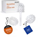 Originele KEUCO reserveborstelkop wit, 3 stuks, voor EDITION 400 WC-borstelgarnituur, Ø 6,7 cm, vervangende toiletborstelkop