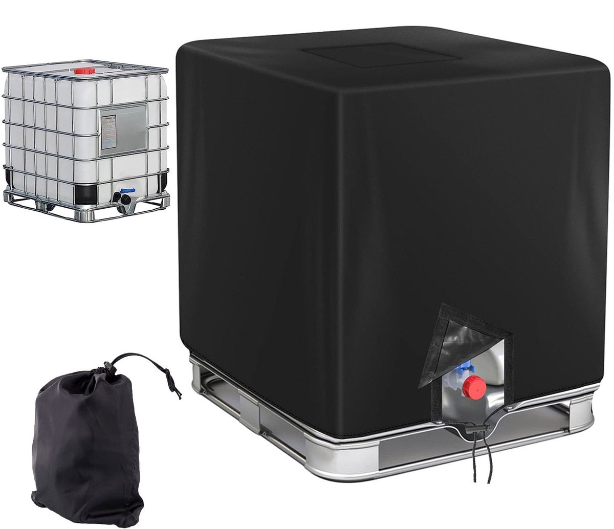 Ferocity Regenwatertank afdekking - 120 cm x 100 cm x 116 cm - Waterdicht - UV-bestendig - Polyester - Zwart