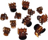 6x Haarklemmetjes + 6x Haarklemmetjes mini - bruin - Herfst - Herfstkleuren