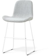 Tabouret de bar Nolon Nino-Fé gris mélange - piétement blanc - 65 cm