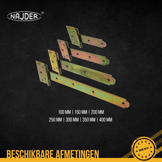 KOTARBAU® 2 stuks kruisscharnieren zwart 300 mm ladenband scharnier zwart band deurscharnier buiten poort scharnieren poortbanden poortscharnier bouwbeslag tuinpoortband gepoedercoat