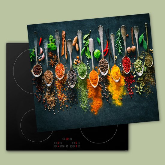 Protecteur d'induction 60x52 cm - Tapis d'induction - Protecteur de plaque de cuisson - Cuillères - Épices