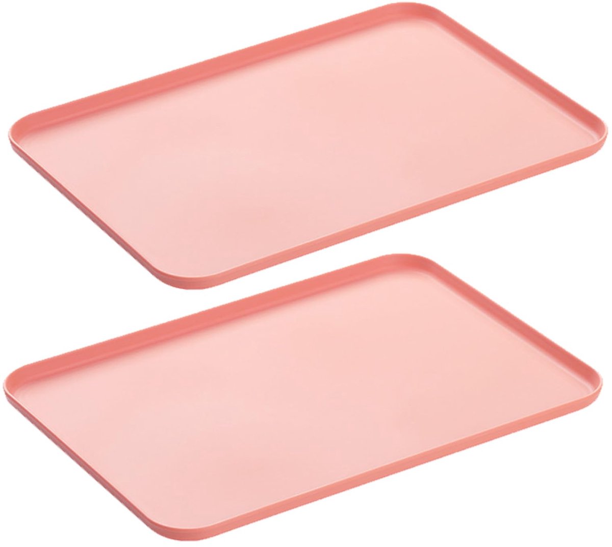 Unyqoos® Set van 2 herbruikbare serveerbladen in oranje en roze voor keuken en café